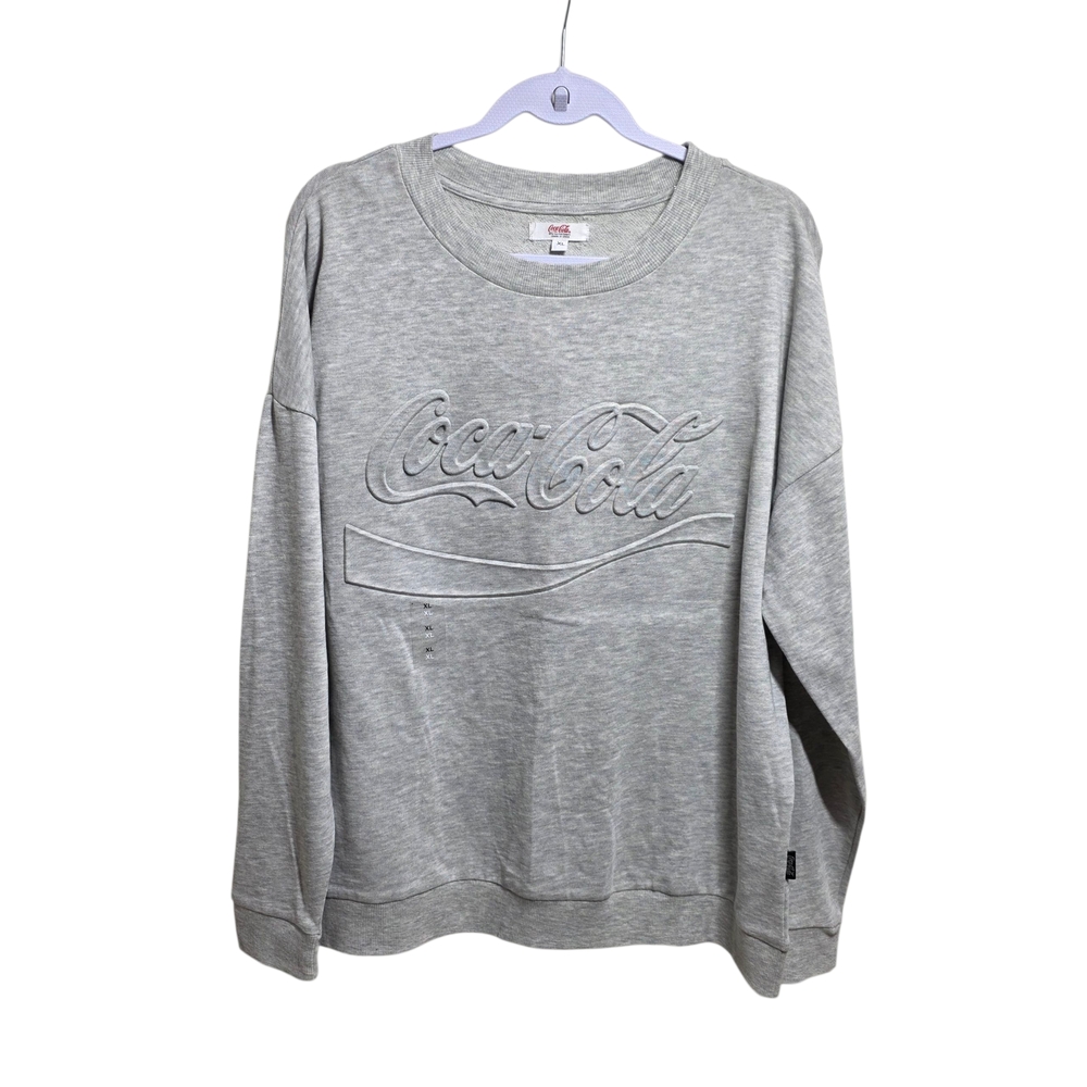 Coca-Cola Unisex crewneck sweatshirt in grey, with dropped shoulders,